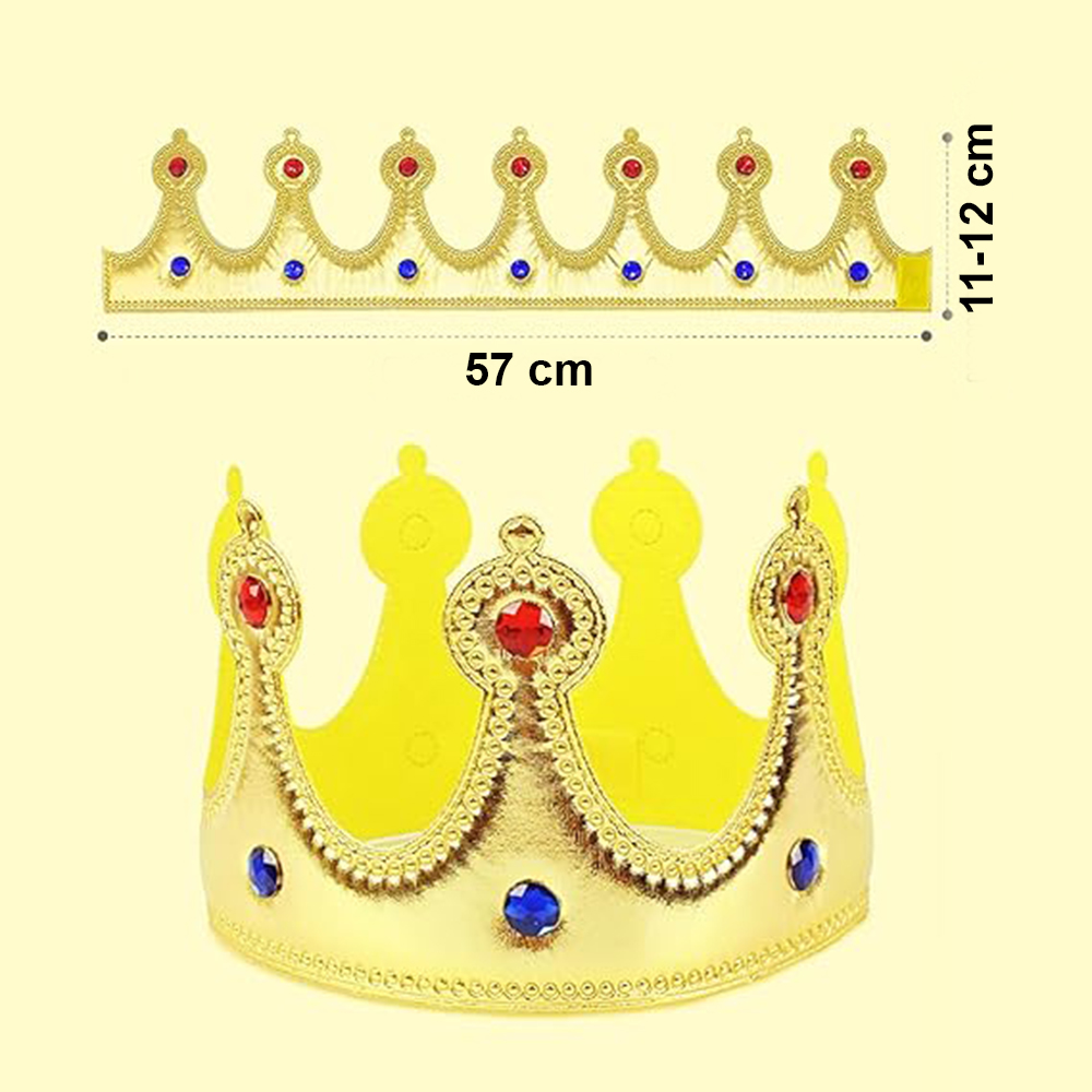 Altın Renk Eva Malzemeden Çocuk Kral Tacı 57 cm Parti Taçı