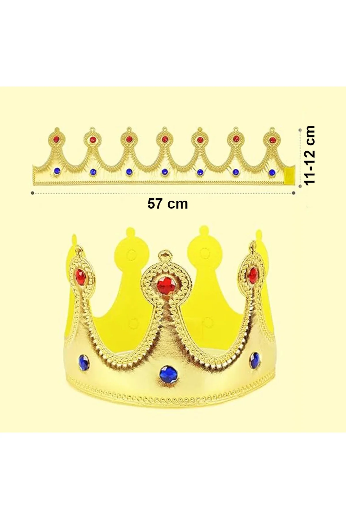 Altın Renk Eva Malzemeden İmal Çocuk Kral Tacı 57 Cm Altın Renk Eva Malzemeden İmal Çocuk Kral Tacı 57 Cm - Görsel 3