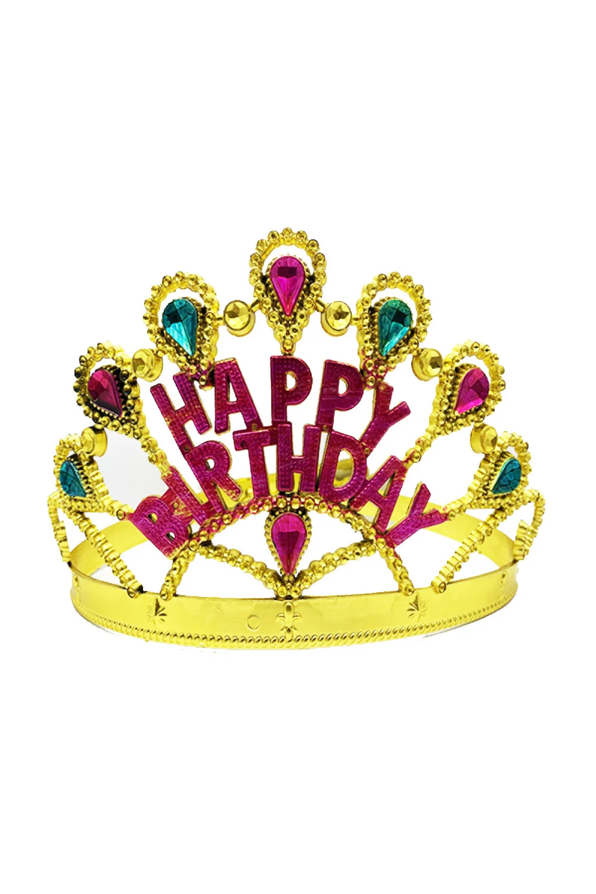 Altın Renk Happy Birthday Yazılı Doğum Günü Tacı 60 cm