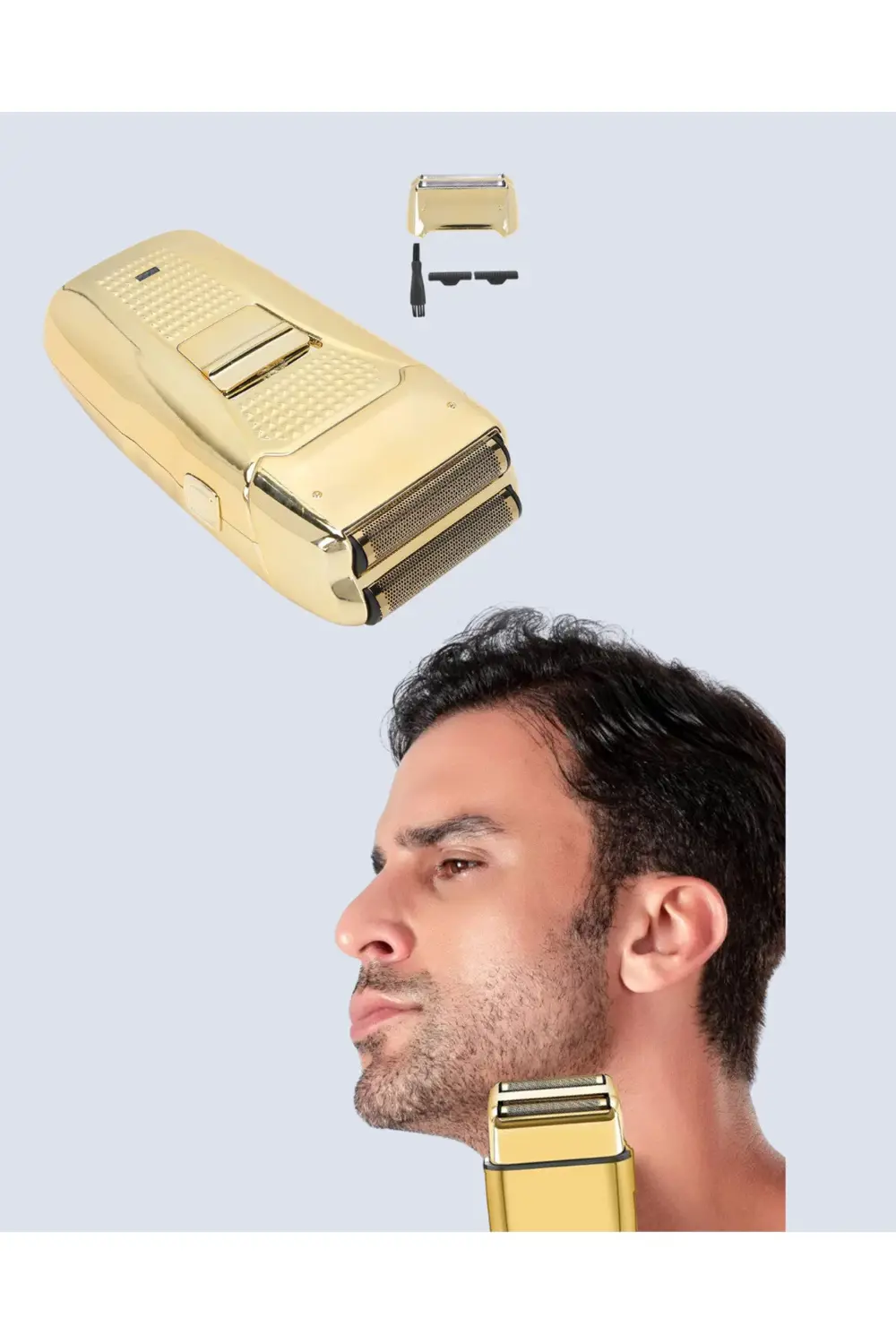 Altın Renk Kablolu Sakal Tıraş Makinesi Çelik Bıçaklı 3W Motor