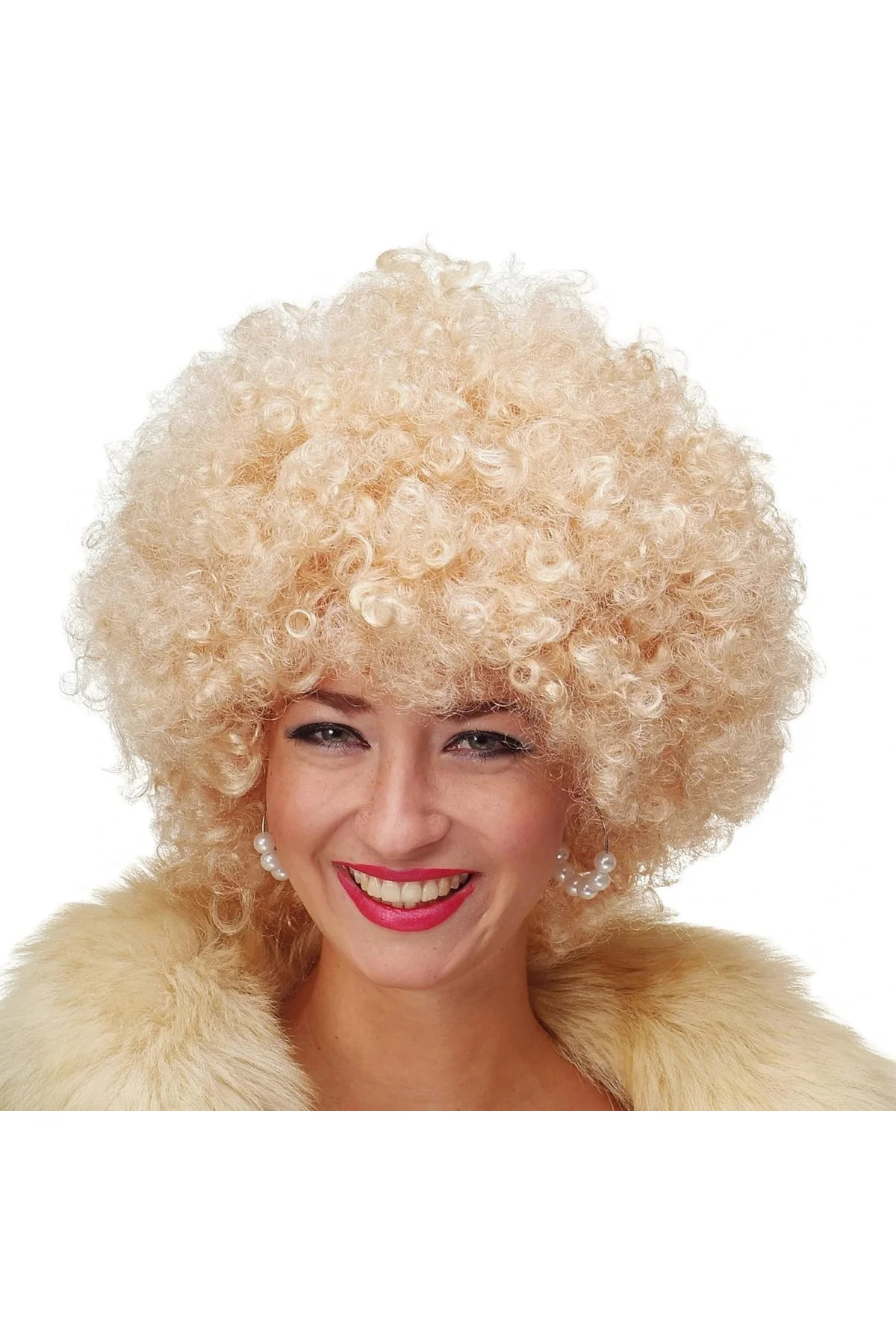 Altın Renk Kıvırcık Afro Bonus Peruk Saç Parti Peruğu Platin Gold Altın Renk Kıvırcık Afro Bonus Peruk Saç Parti Peruğu Platin Gold