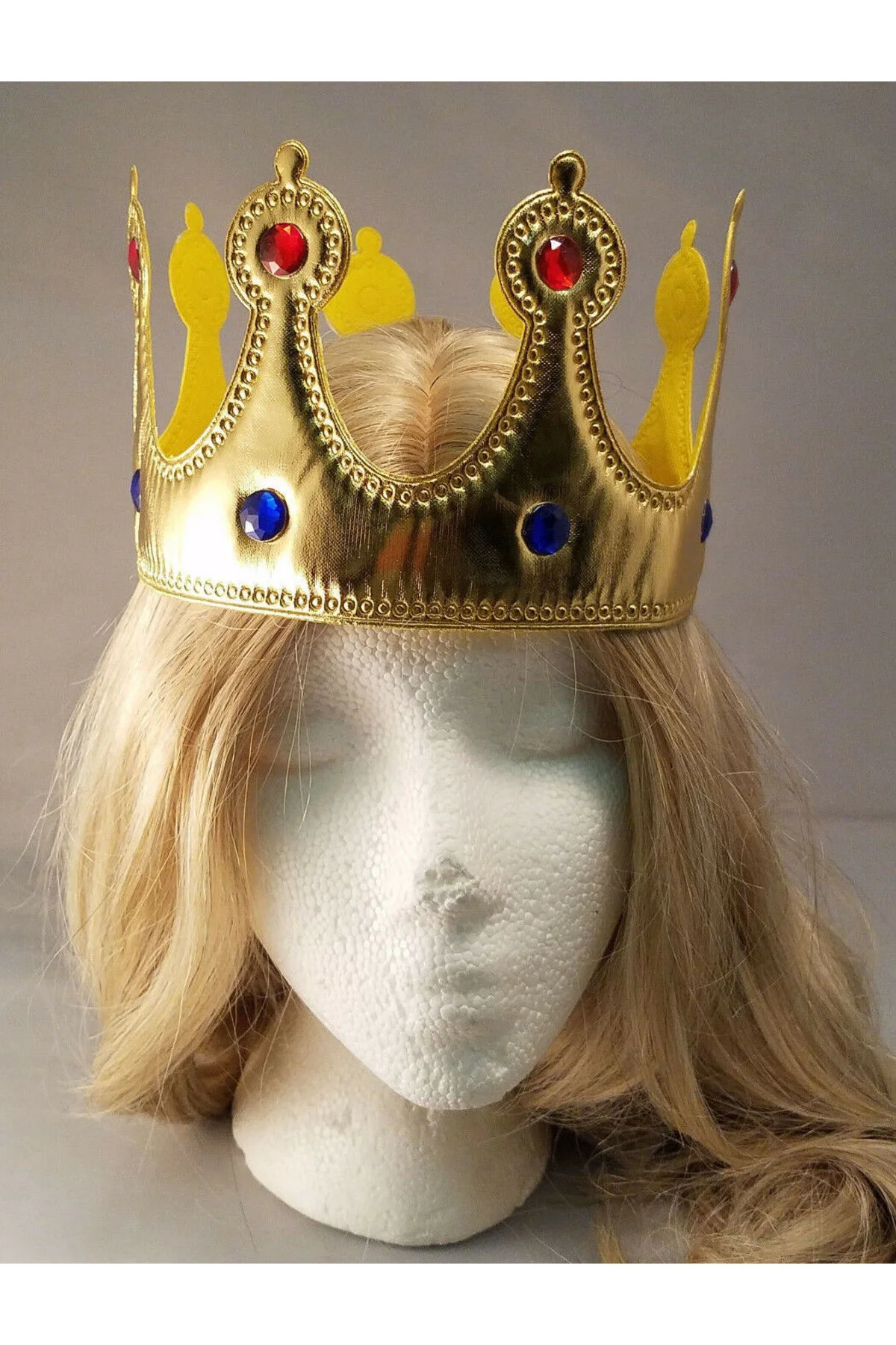 Altın Renk Kumaş Malzemeden İmal Yetişkin ve Çocuk Kral Tacı 55 c