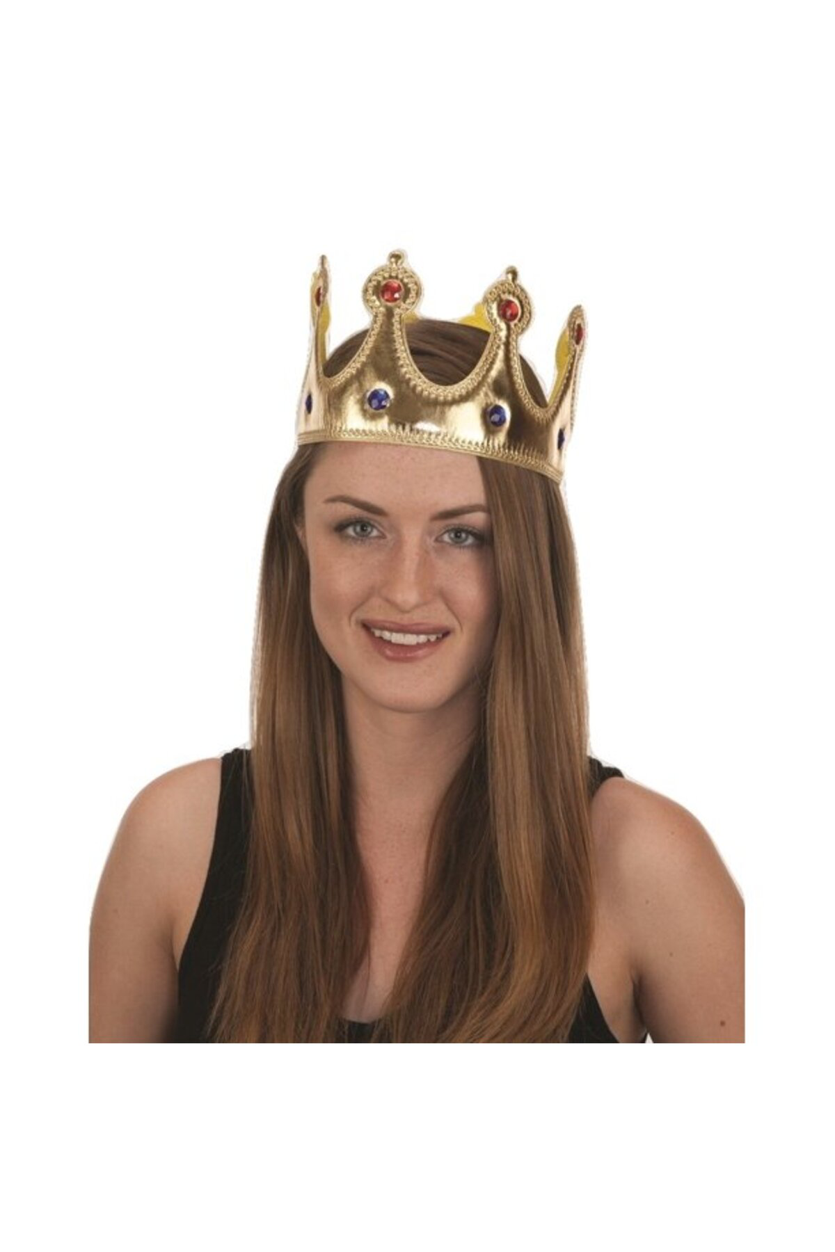 Ok Aksesuar Altın Renk Kumaş Malzemeden İmal Yetişkin Ve Çocuk Kral Tacı 55 C