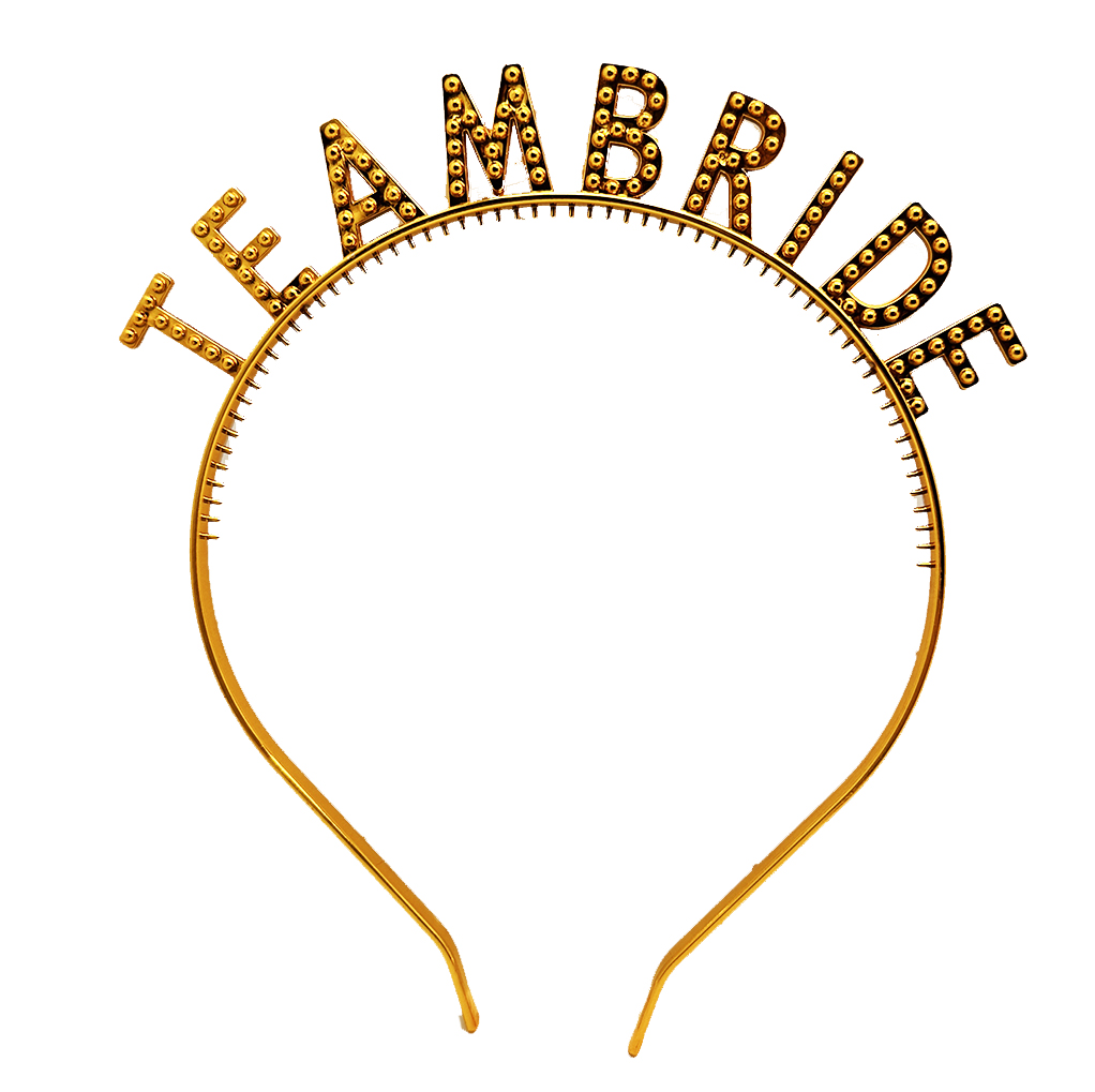 Altın Renk Team Bride Taç Plastik – Gelin ve Nedime Tacı (4741)