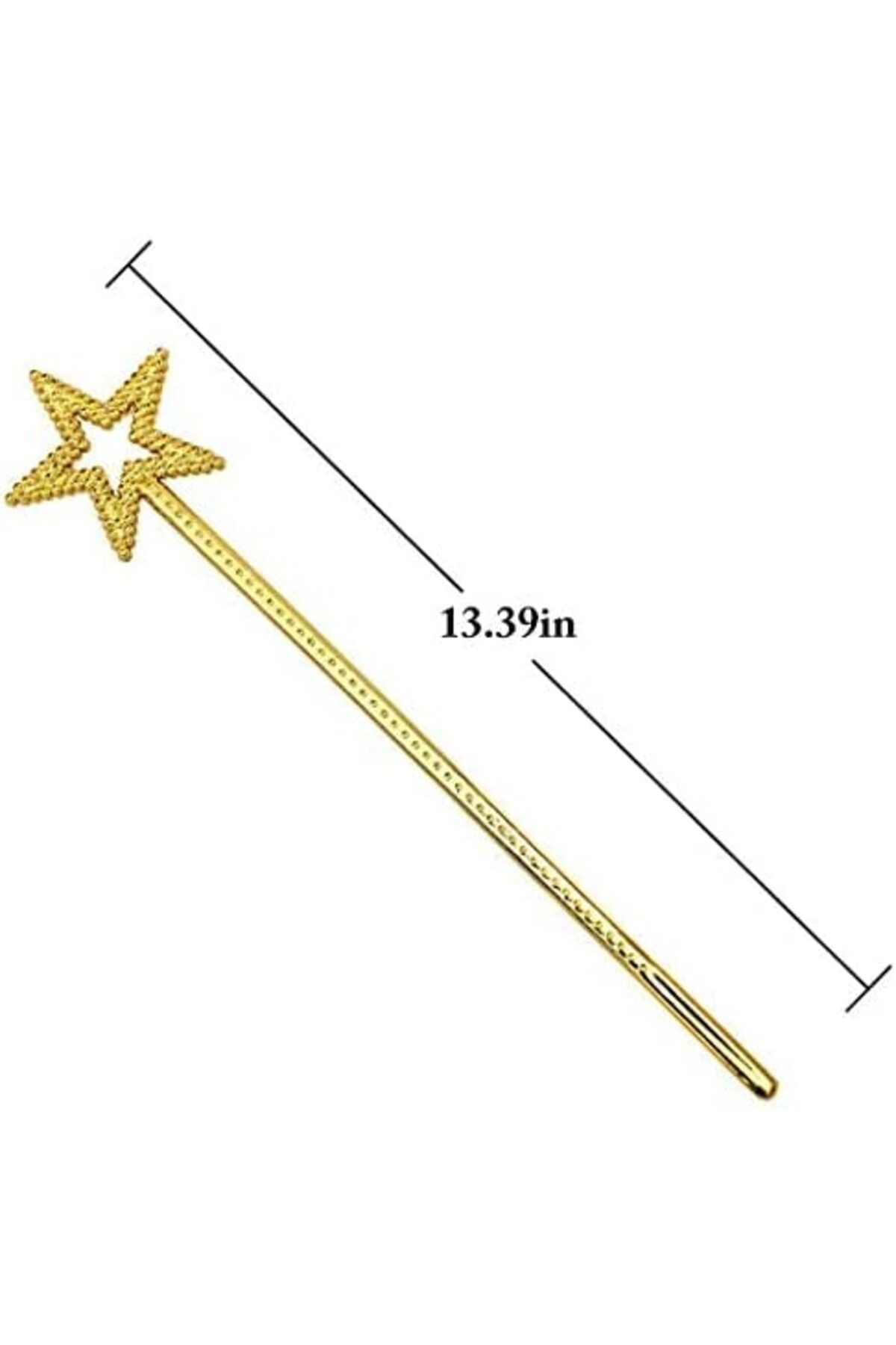 Zs Demir Altin Renk Yildiz Peri Asasi Peri Değneği 34 Cm 1 Adet