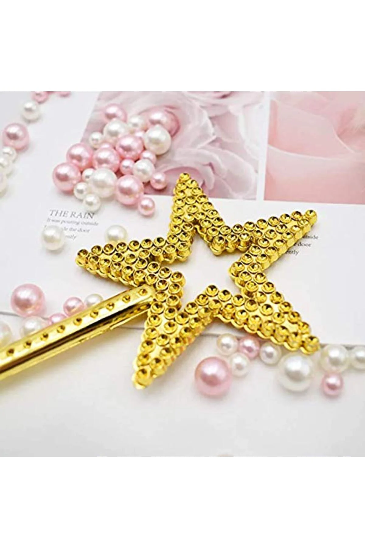 Altın Renk Yıldız Peri Asası Peri Değneği 34 cm 1 Adet  GO50606424140
