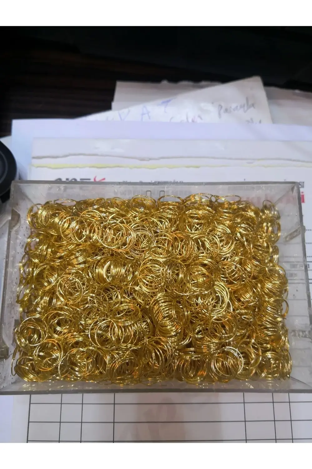 Altın Renkli Avize Taşı Halkası, 400 Adet, Dekoratif ve Şık Tasar