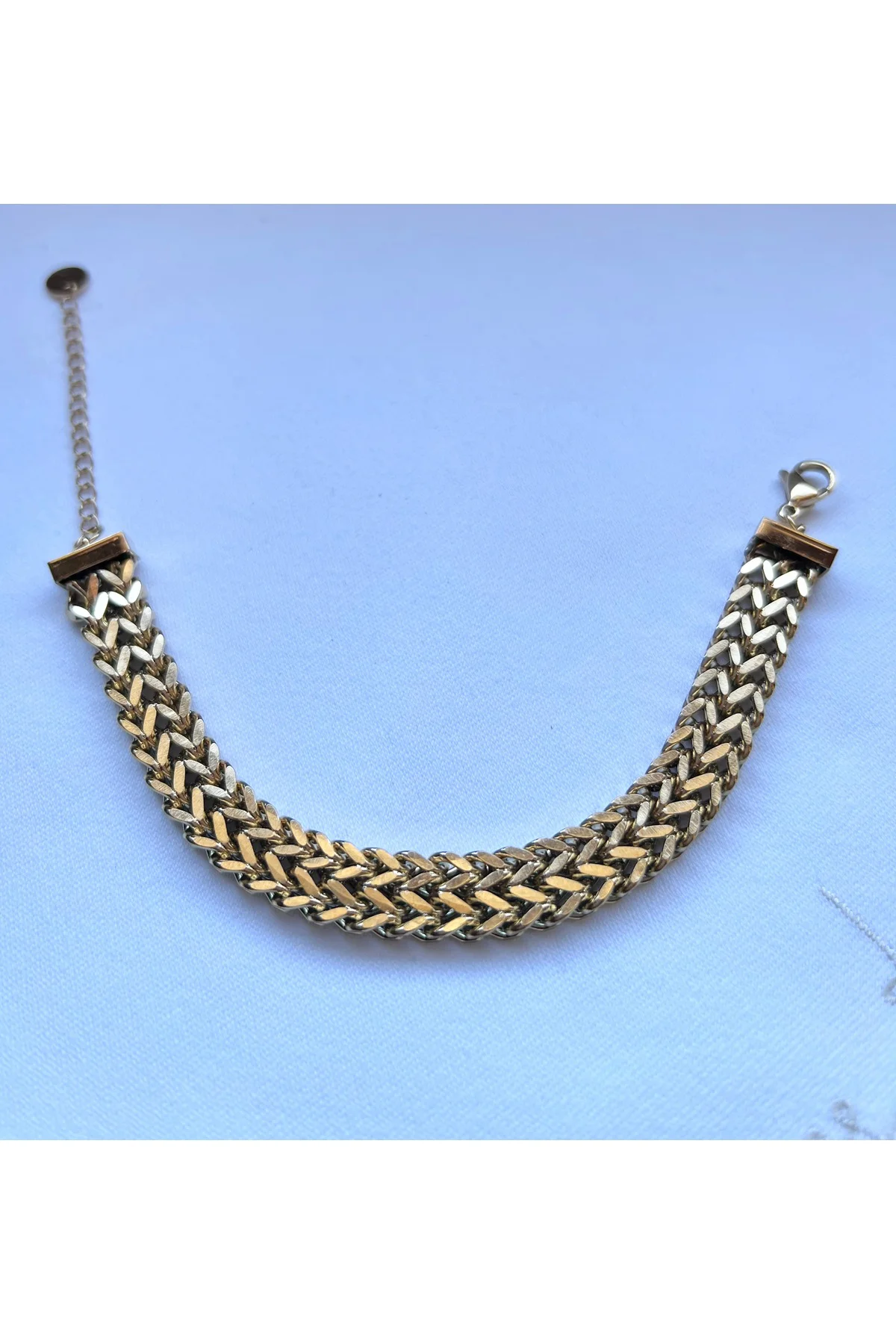 Altın Renkli Kalın Zincir Çelik Bileklik