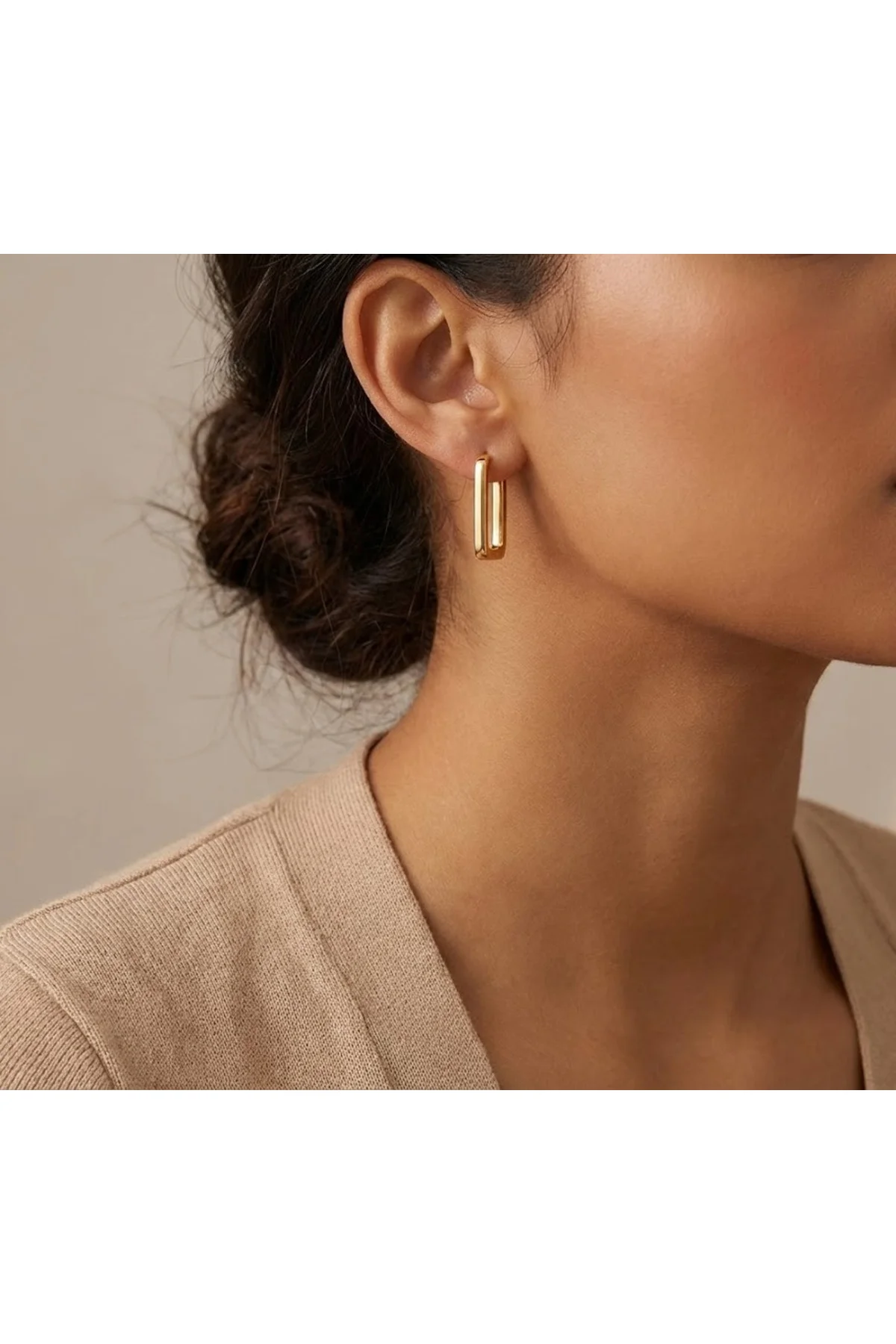 Altın Renli Çelik Küpe