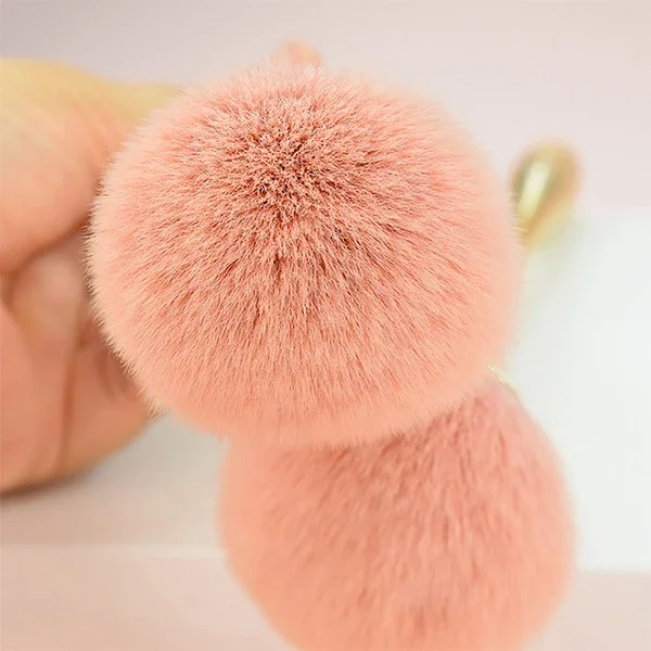 Altın Saplı Profesyonel Pudra & Allık Fırçası 20,5 cm - Kusursuz Kapatıcı Kapatıcı Makyaj Fırçası