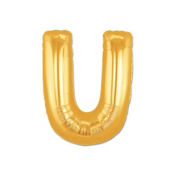 Altın Sarısı Folyo U Harfi Balon 1 Metre