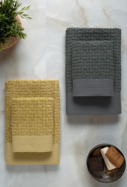 Altınbaşak Bambi Banyo Seti Antrasit Hardal