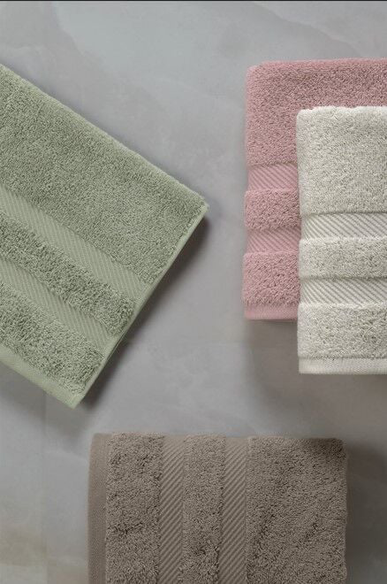 Altınbaşak Jakarlı 4´lü 50x90 El Havlusu Nori