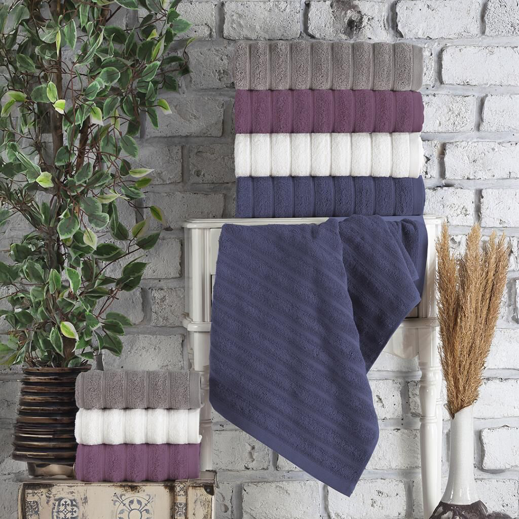 Altınbaşak Jakarlı 4lü 70x145 Banyo Havlusu Monna V2