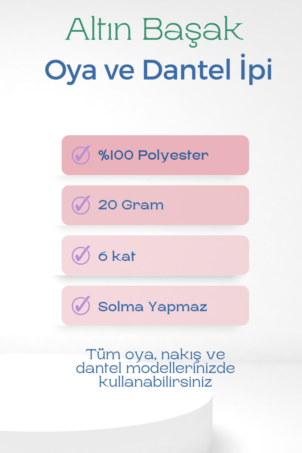 Just Cheap Store Altinbaşak Oya Ve Dantel İpi 20 Gr - No: K.Beyaz