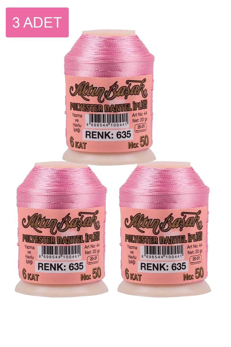 Altınbaşak Oya ve Dantel İpi – 3'lü 20gr Set Royaleks No:635