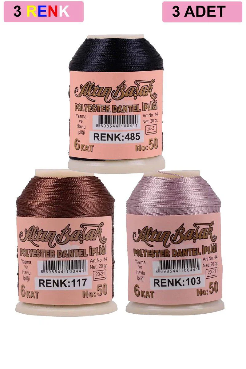 Altınbaşak Oya ve Dantel İpi Seti - 3'lü Royaleks 20gr (No:117-103-485) Fiyatı, Yorumları ve Özellikleri