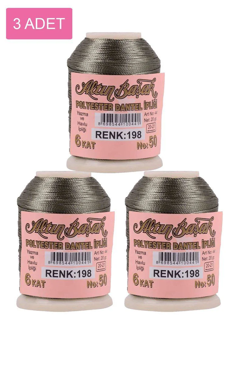 Altınbaşak Oya ve Dantel İpi 3'lü Set – Royaleks No: 198, 20 Gr