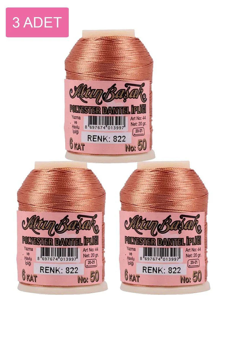 Altınbaşak Oya ve Dantel İpi 3'lü Set – 20 Gr, Royaleks No: 822, Yüksek Kaliteli Tığ İşi İpi Fiyatı, Yorumları ve Özellikleri
