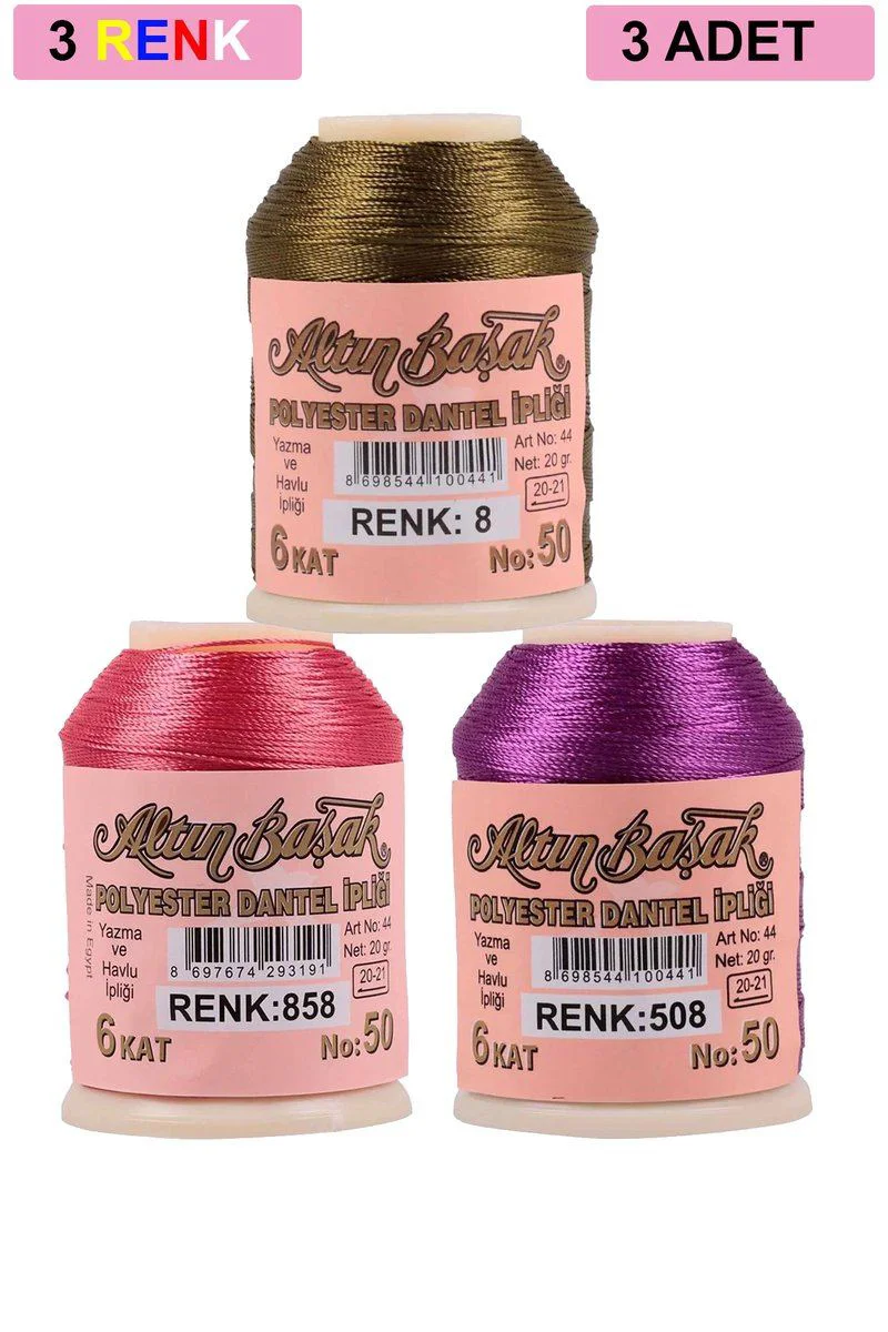 Altınbaşak Oya ve Dantel İpi 3'lü Set - Royaleks No: 858 508 008, 20 gr Fiyatı, Yorumları ve Özellikleri