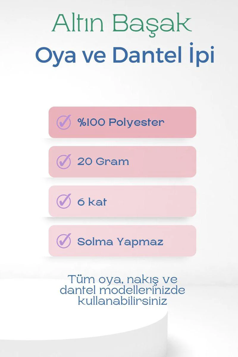 Altınbaşak Oya ve Dantel İpi 3'lü Set - 20 Gr No:672 Fiyatı, Yorumları ve Özellikleri