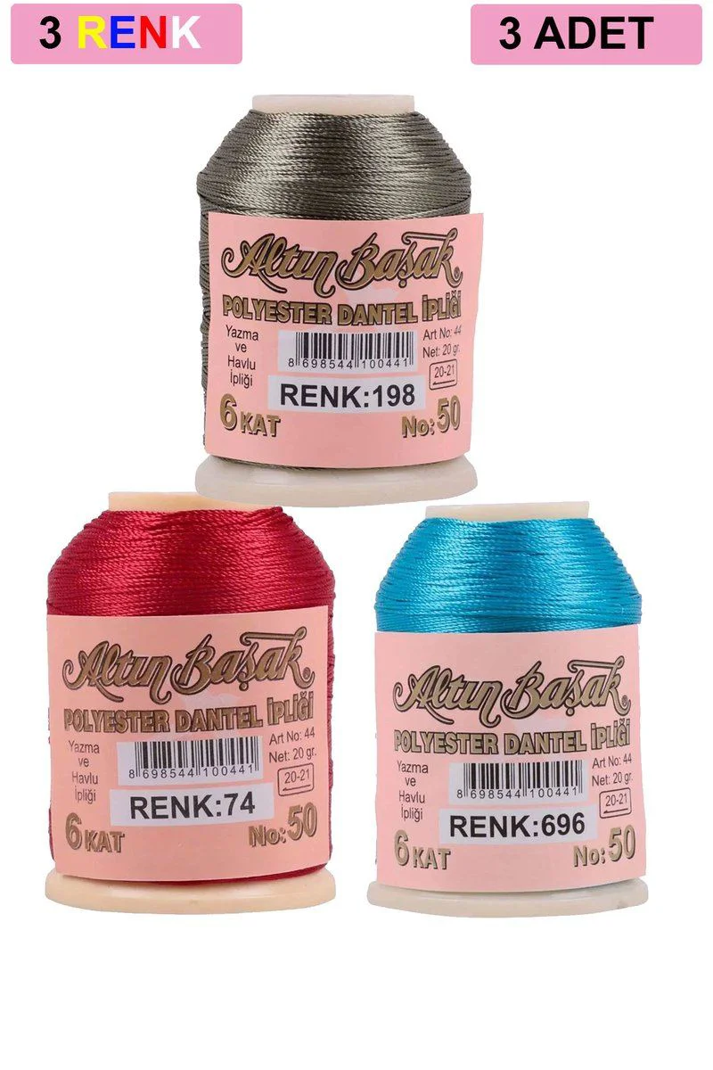 Altınbaşak Oya ve Dantel İpi 3 Adet - Royaleks ile Uyumlu 20 gr (No: 074, 696, 198) Fiyatı, Yorumları ve Özellikleri