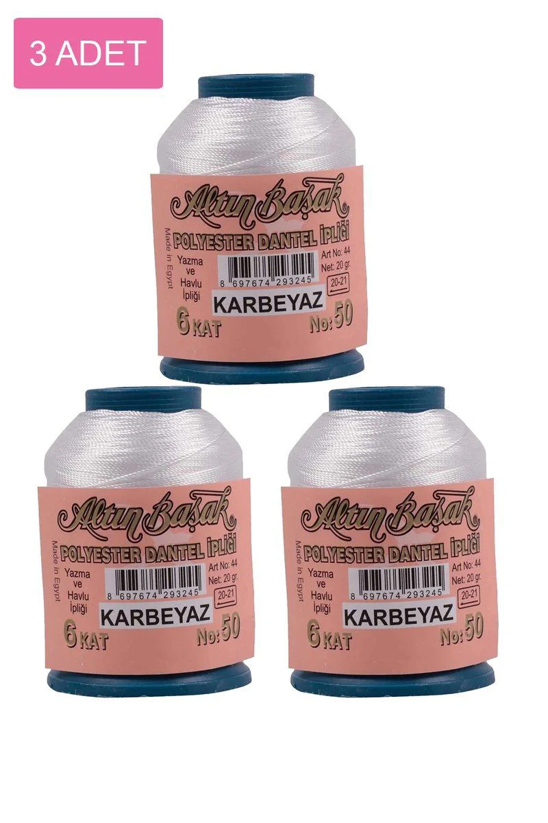 Altınbaşak Oya ve Dantel İpi 20gr (3 Adet) - K.Beyaz