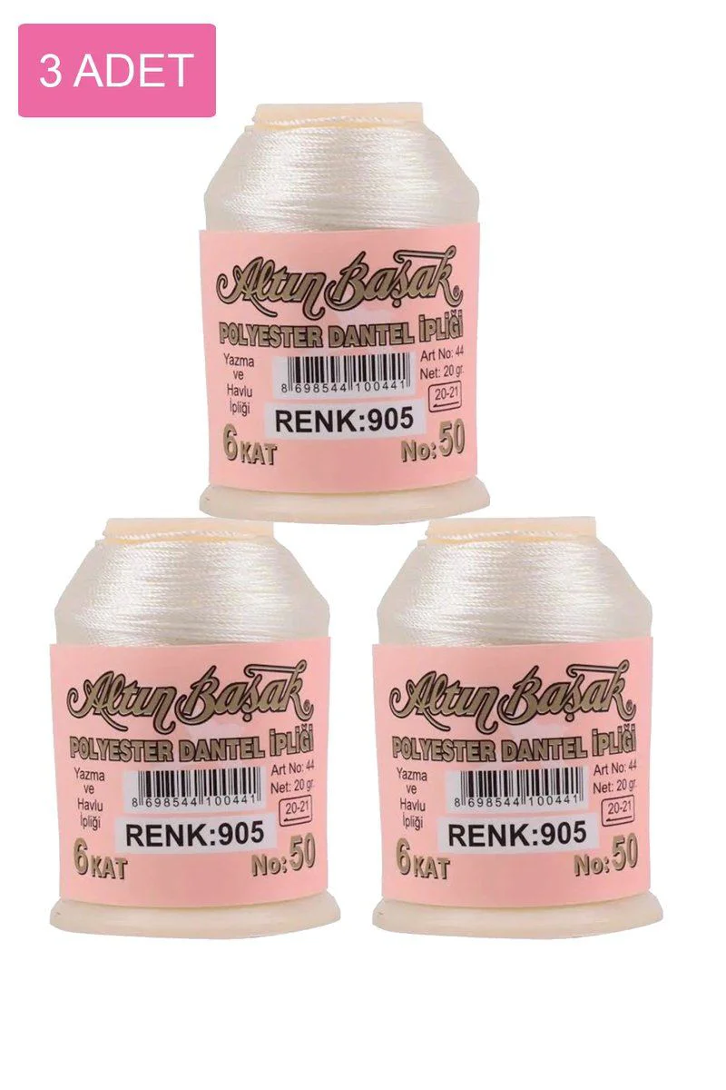 Altınbaşak Oya ve Dantel İpi 3'lü Set – 20 gr Royaleks No: 905 Fiyatı, Yorumları ve Özellikleri