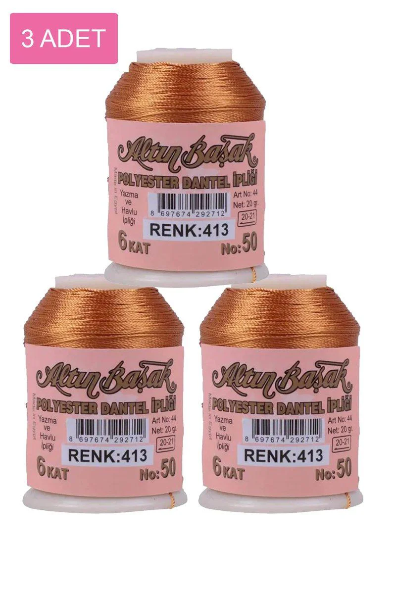 Altınbaşak Oya ve Dantel İpi 3 Adet – Royaleks ile Uyumlu 20 gr No: 413
