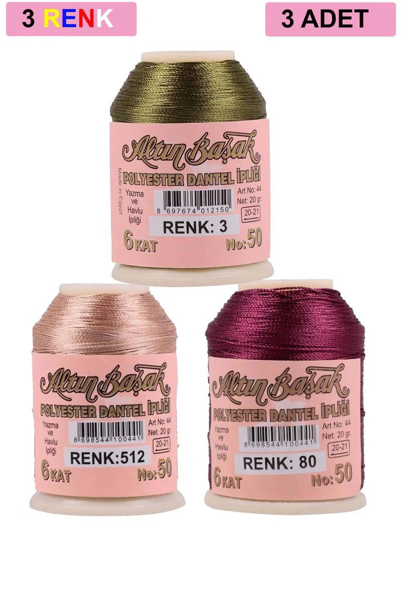 Altınbaşak Oya ve Dantel İpi 3 Adet - 20 Gr Royaleks No: 512-080-003 Fiyatı, Yorumları ve Özellikleri