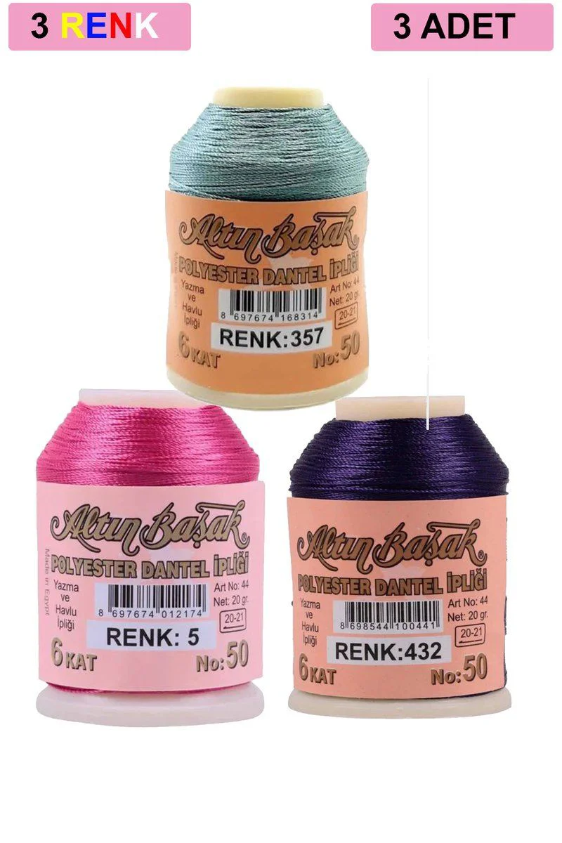 Altınbaşak Oya ve Dantel İpi Seti – 3 Adet 20 Gr, Royaleks No: 005-432-357 Altınbaşak Oya ve Dantel İpi Seti – 3 Adet 20 Gr, Royaleks No: 005-432-357