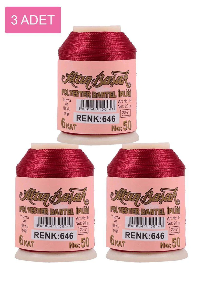 Altınbaşak Oya ve Dantel İpi 3'lü Set – 20 Gr No: 646 | Royaleks Kalitesi