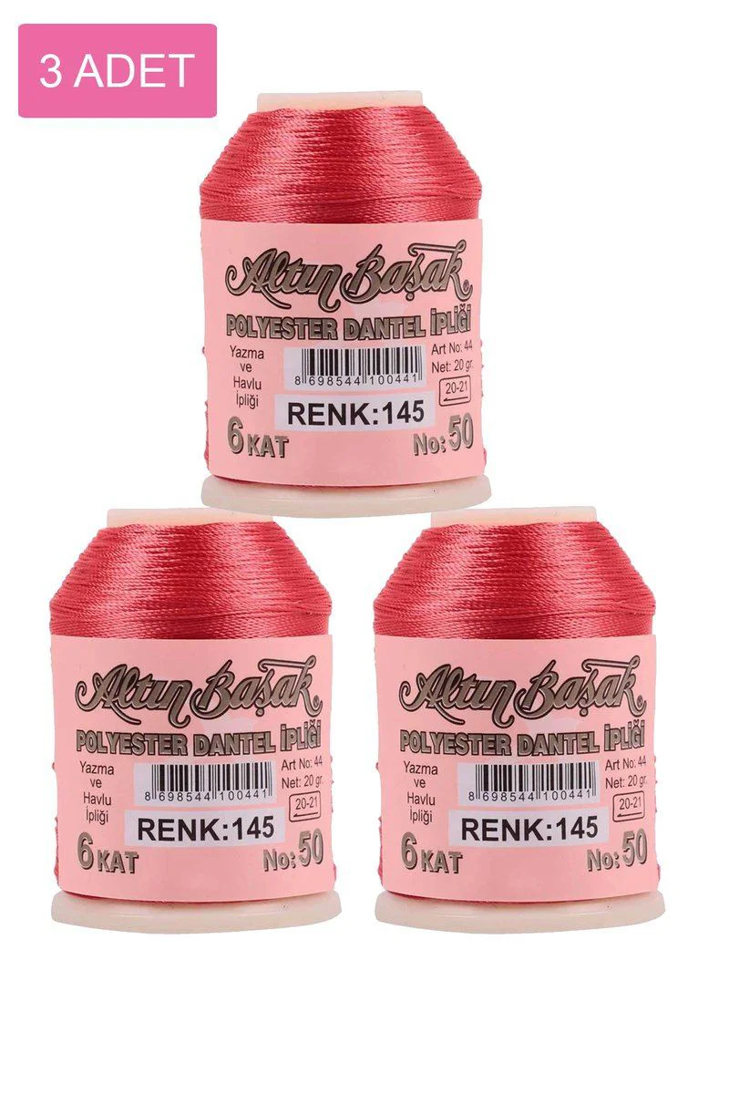 Altınbaşak Oya ve Dantel İpi 3'lü Set - Tığ İşi İçin Özel 20 gr Royaleks No:145