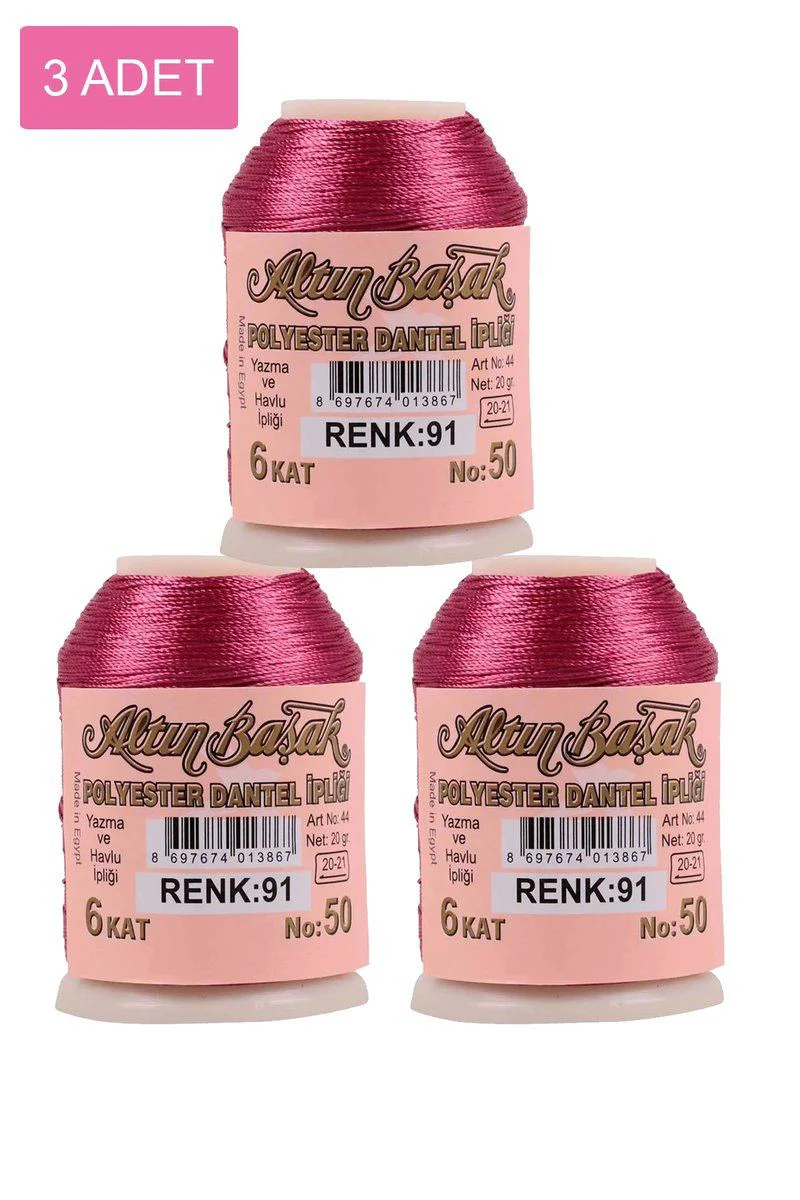 Altınbaşak Oya ve Dantel İpi 3'lü Set – 20gr Royaleks No:091