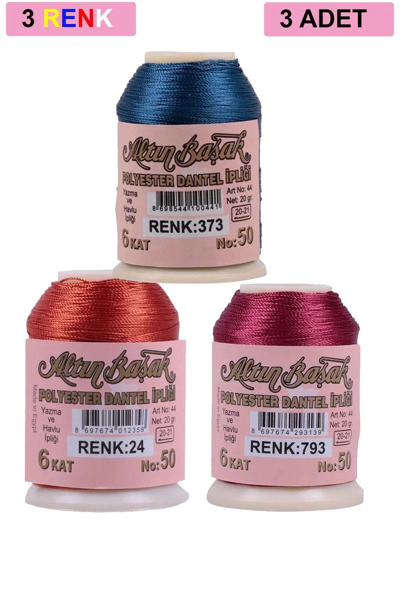 Altınbaşak Oya ve Dantel İpi 3'lü Set - 20 Gr, No: 024 793 373, Royaleks Fiyatı, Yorumları ve Özellikleri