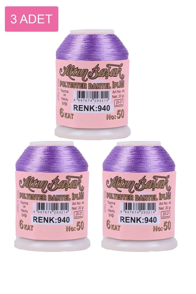 Altınbaşak Oya ve Dantel İpi 3'lü Set – 20 gr, No: 940