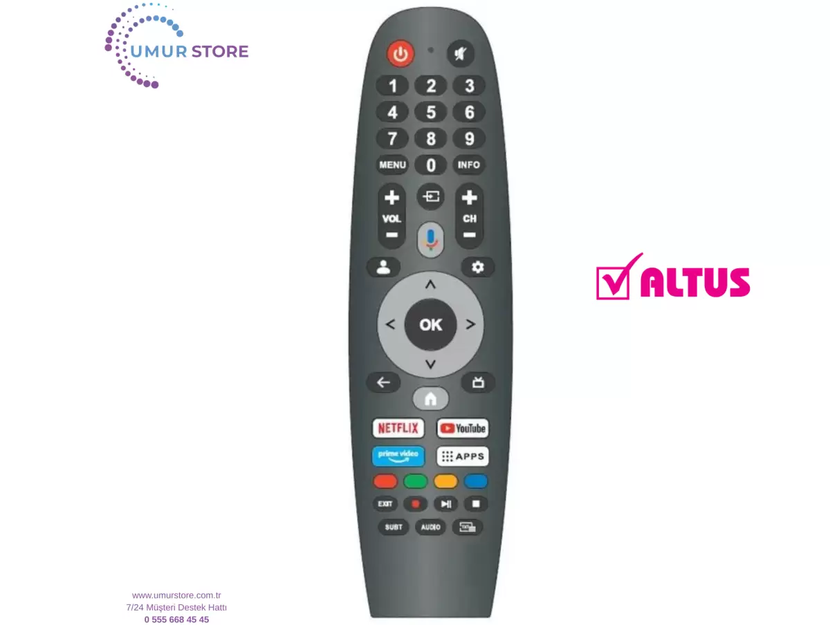 Altus İle Uyumlu AL50 UHD 9823 Smart Led Tv Kumandası-Mikrofonsuz