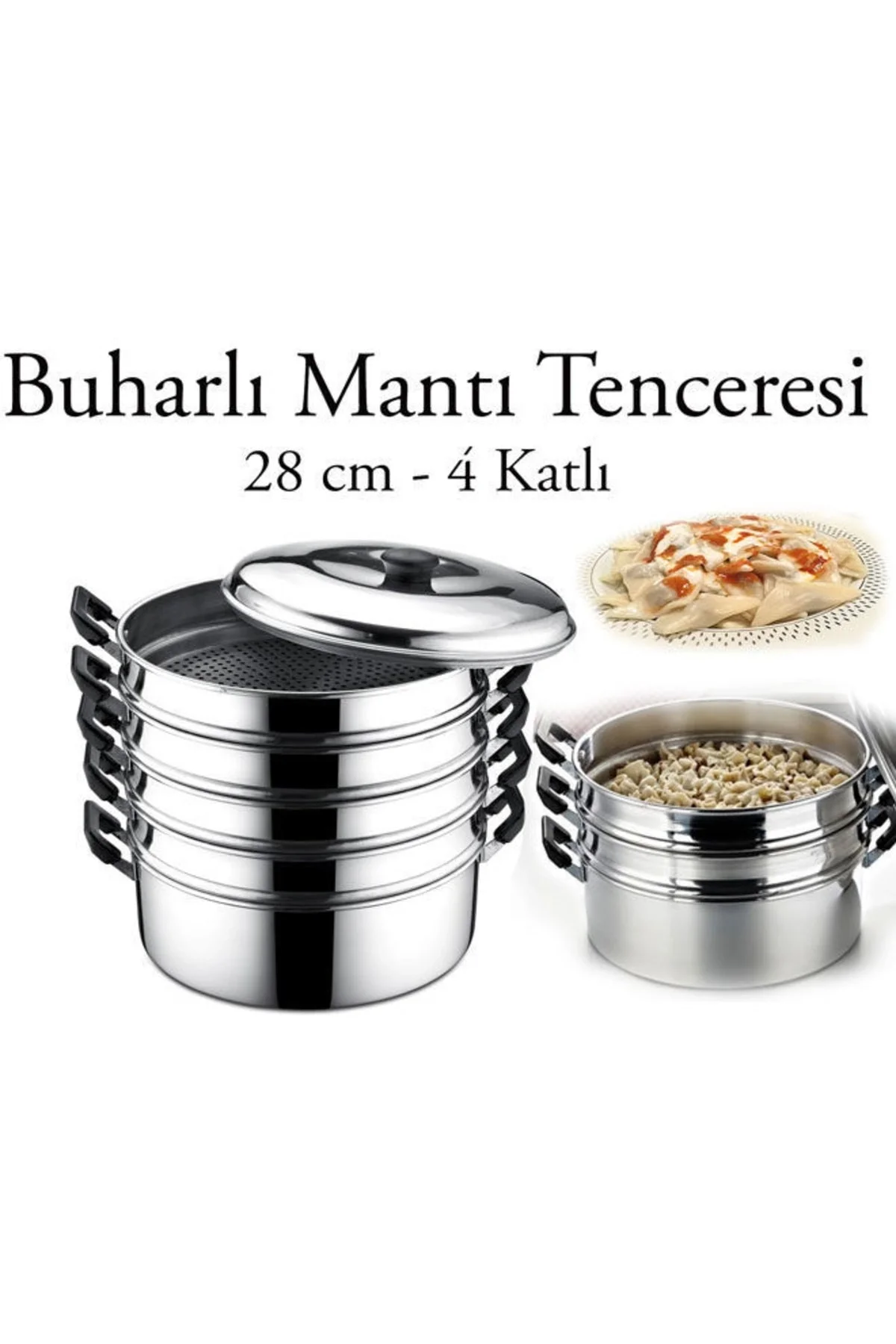 Alüminyum 6 parça mantı tencere seti metalik renk pişirme için uygun - Ev &amp; Mobilya