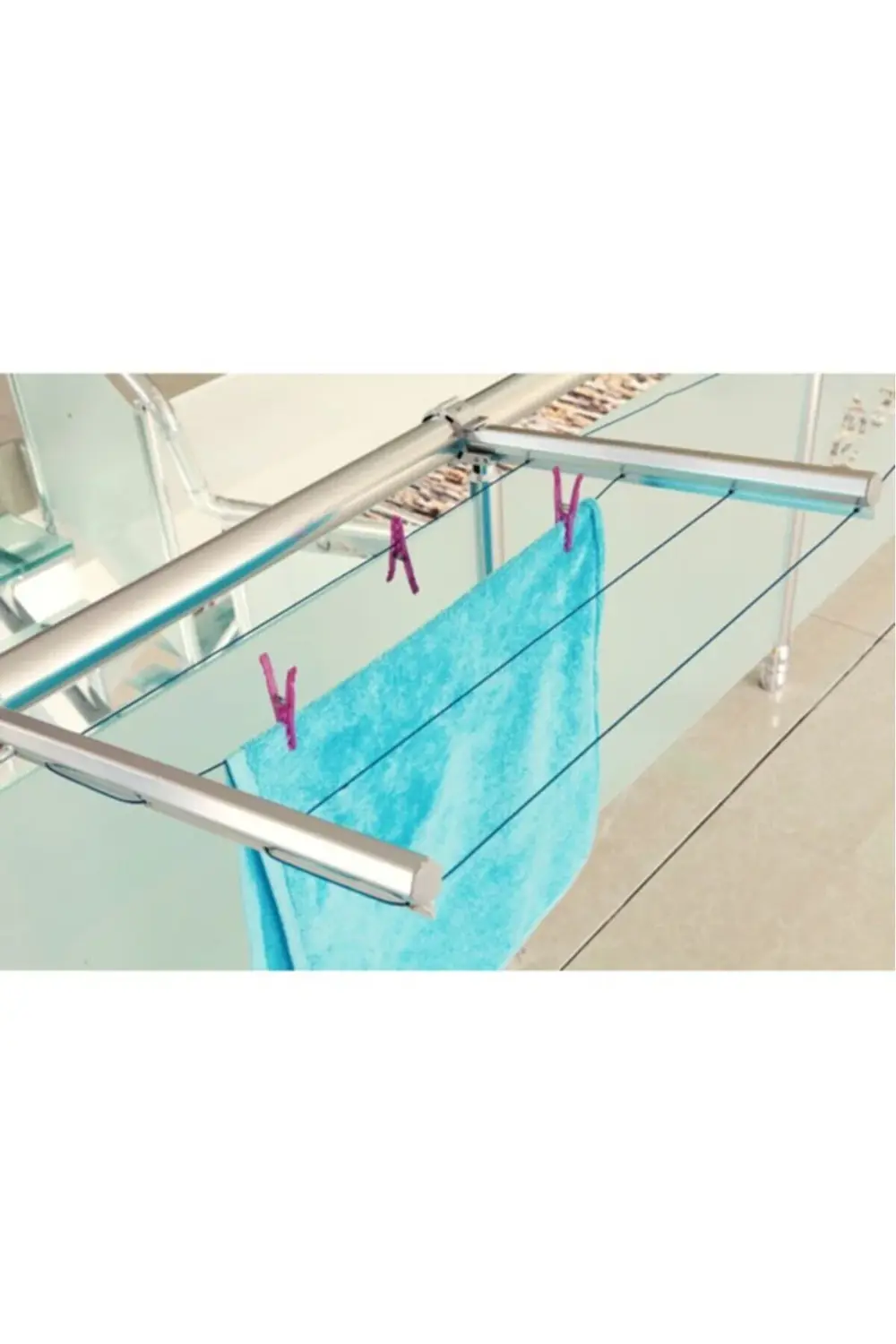 Alüminyum Balkon Çamaşır Askılığı Yuvarlak Korkuluklar Için (ÇAMA