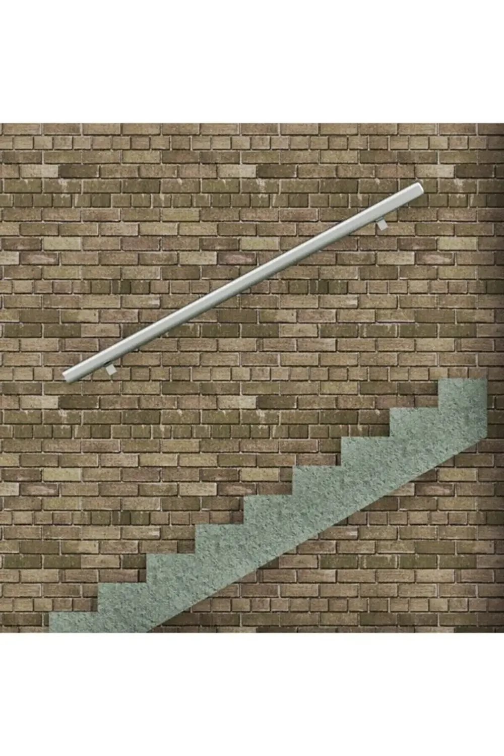 Alüminyum Duvar Merdiven Korkuluğu (2mt) 50mm Boru Kalın Tip.