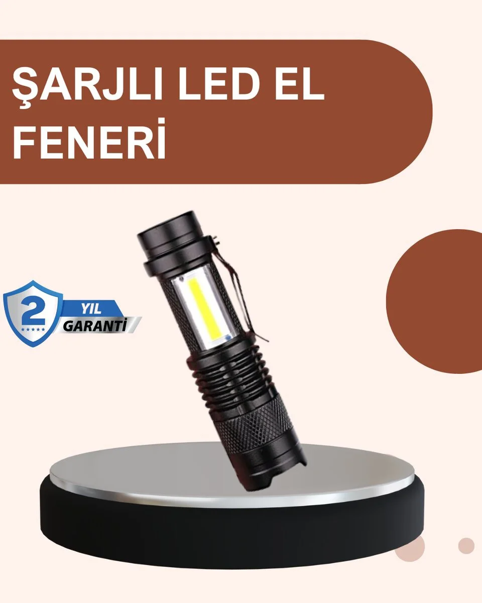Alüminyum Gövdeli 2000 Lümen Güçlü Led El Feneri Diğer