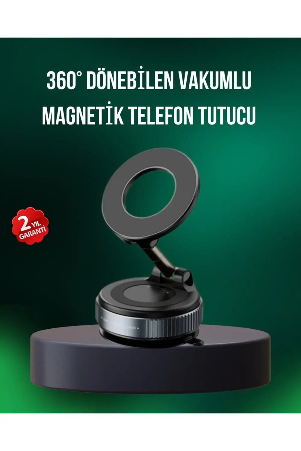 Alüminyum Gövdeli Manyetik Araç İçi Telefon Tutucu