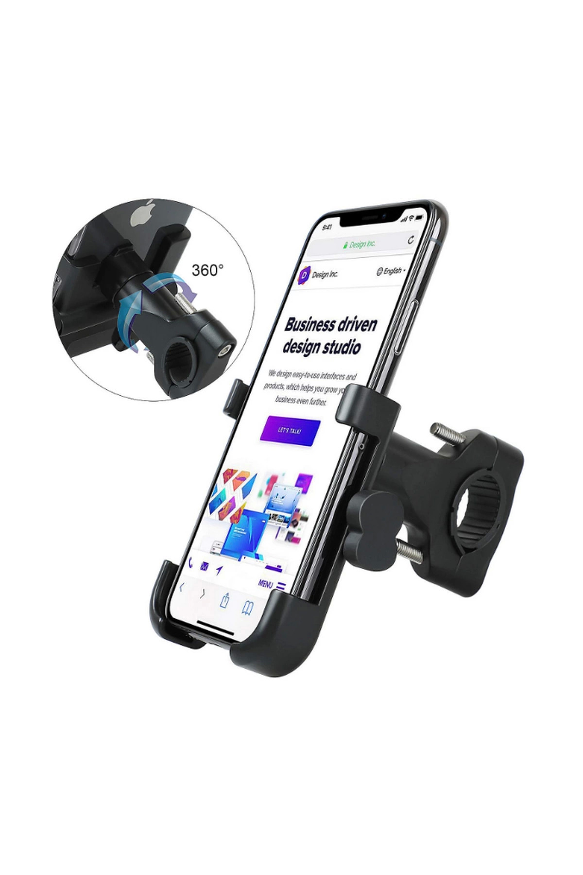 Alüminyum Gövdeli Metal Gidon Bağlantılı Motosiklet Telefon Tutuc