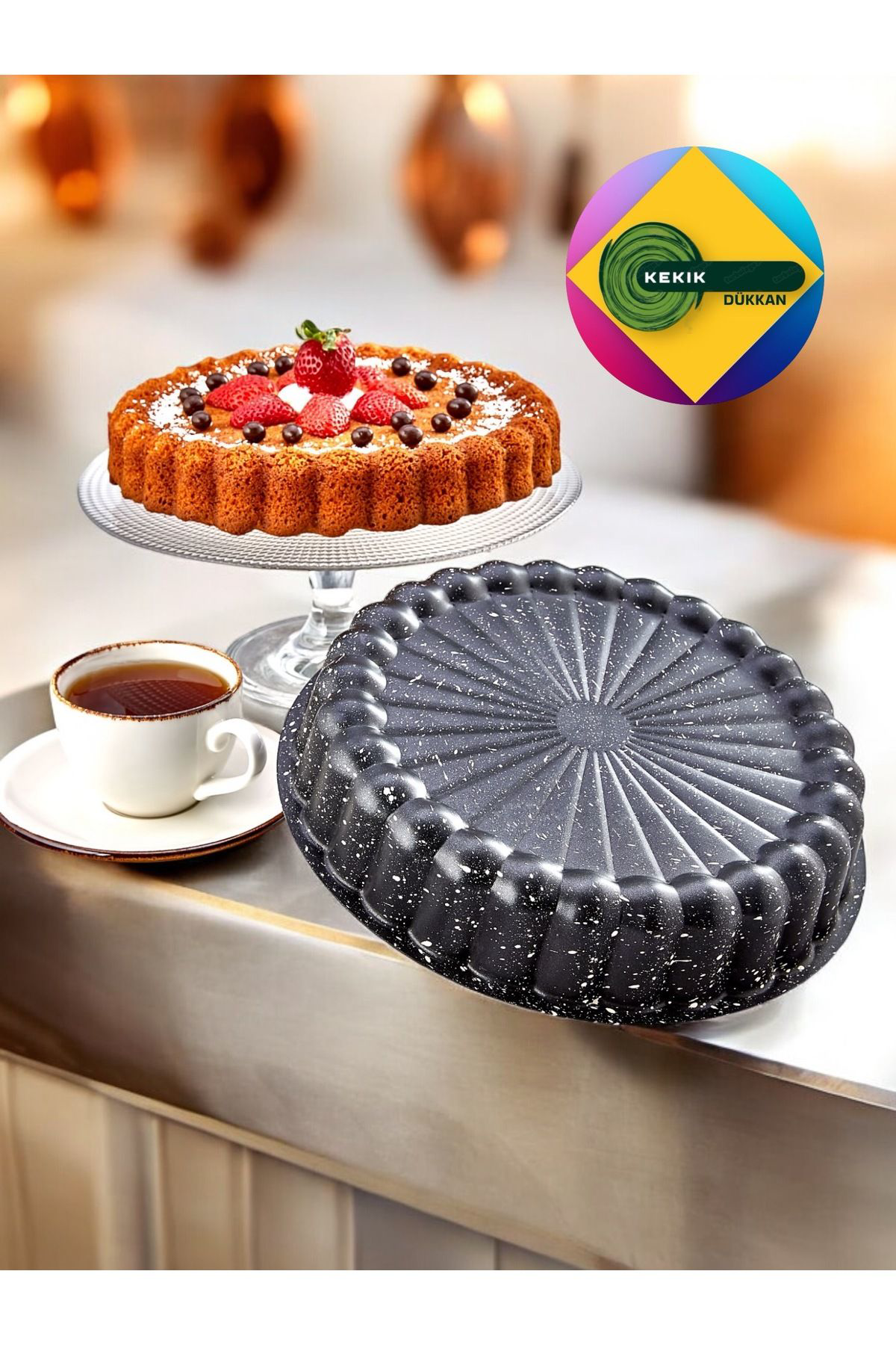 Kekikdükkan Alüminyum Granit Kaplama Tart Kek Kalıbı