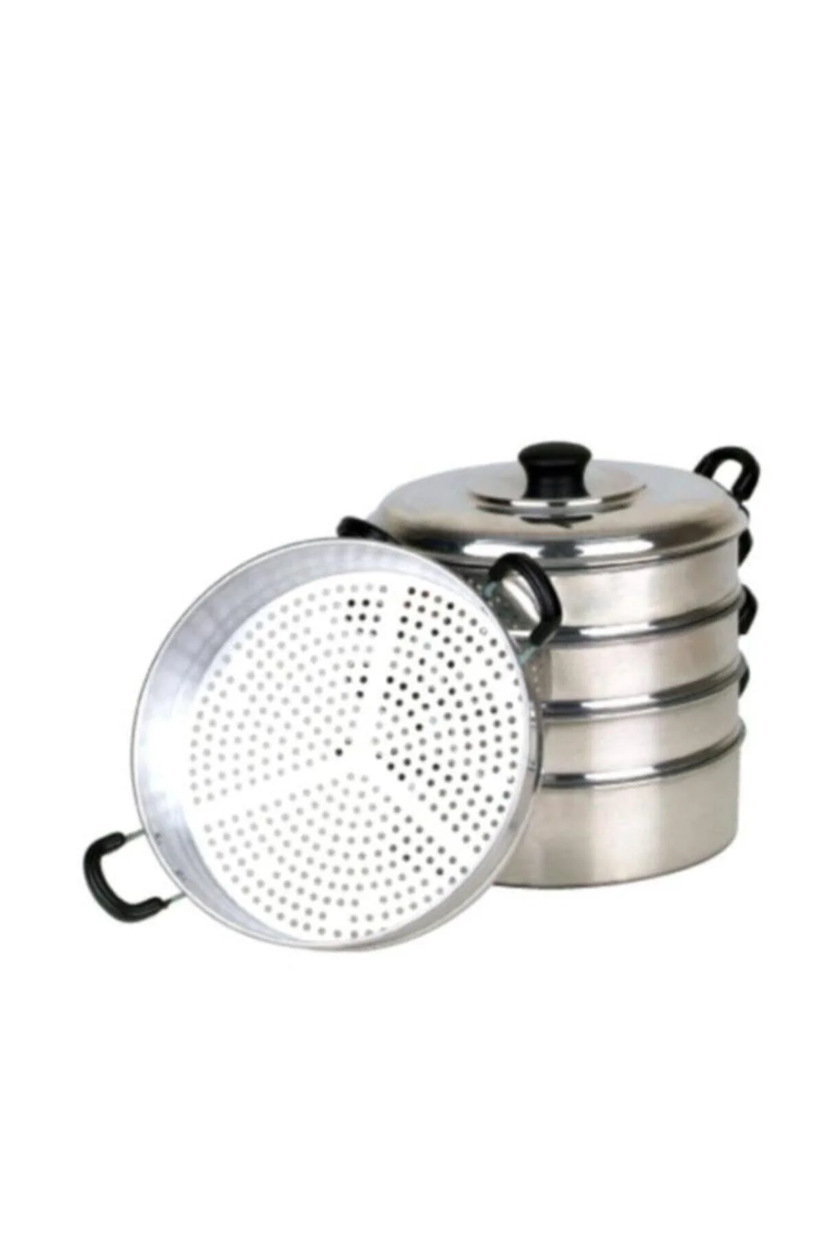 Alüminyum gri 32 cm 5,6 L 6 parça buharda mantı tenceresi - 32 cm Boyut/Ebat - 5,6 L Hacim