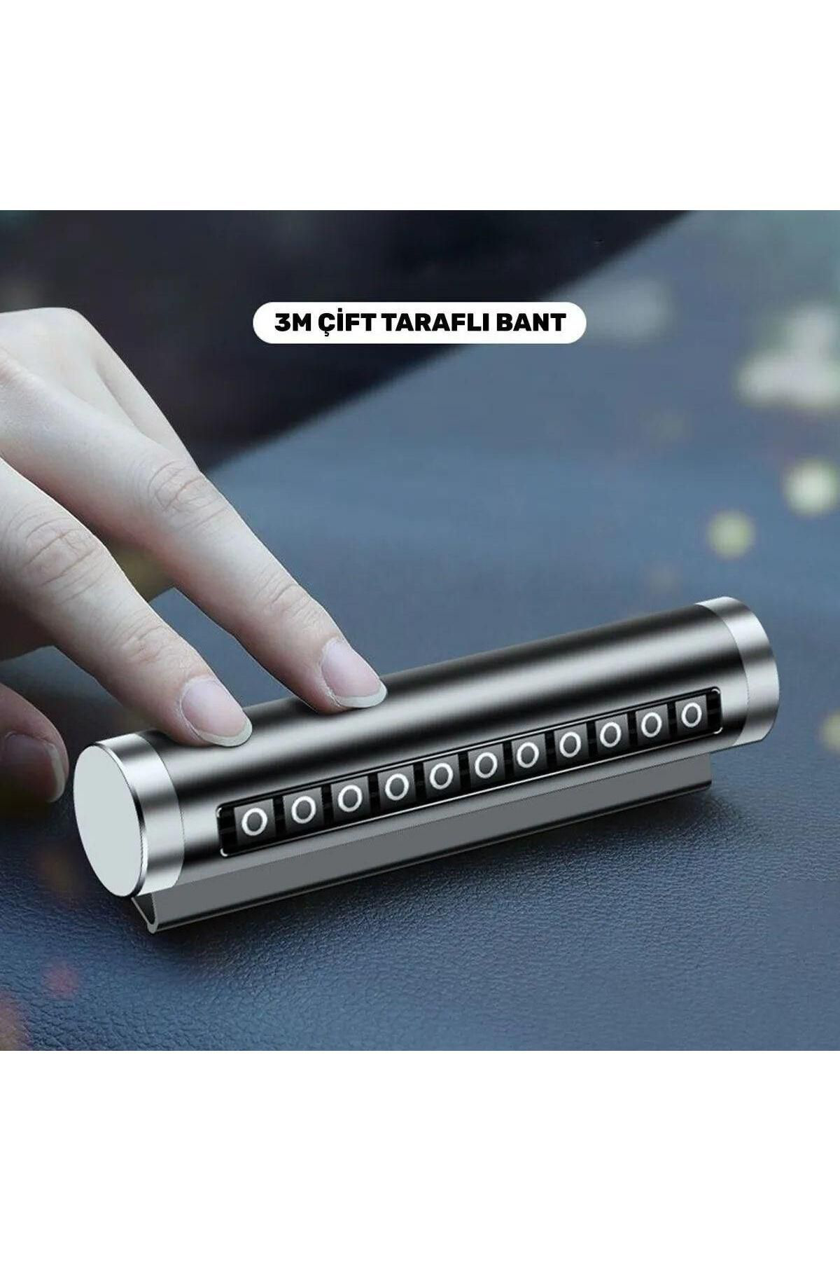 Ok Aksesuar Alüminyum Kasa Siyah Renk Çevirmeli Araç İçi Telefon Numaratörü P