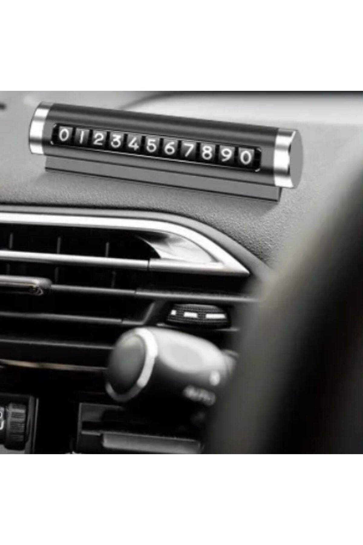 Ok Aksesuar Alüminyum Kasa Siyah Renk Çevirmeli Araç İçi Telefon Numaratörü P