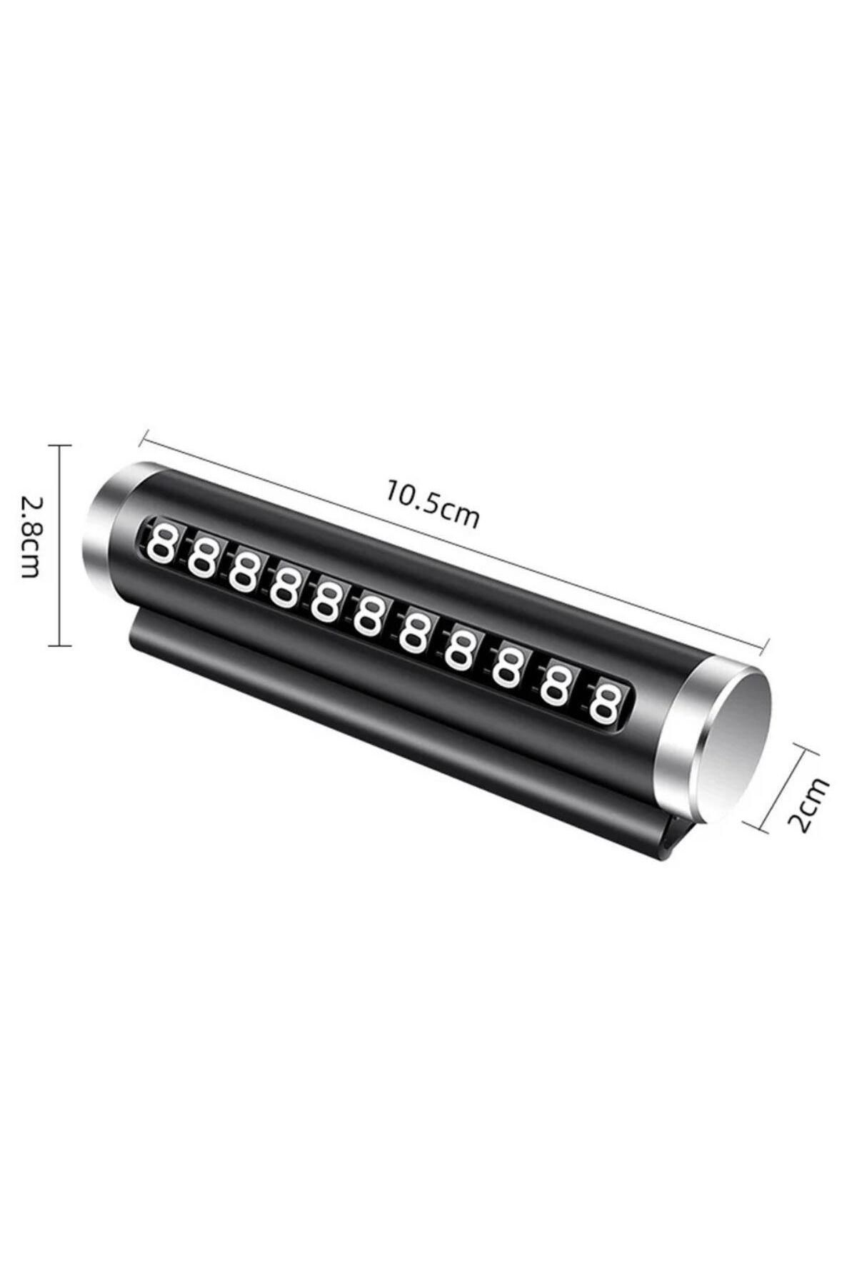 Ok Aksesuar Alüminyum Kasa Siyah Renk Çevirmeli Araç İçi Telefon Numaratörü P