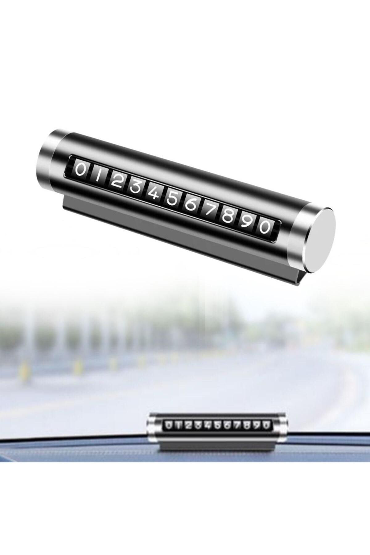 Ok Aksesuar Alüminyum Kasa Siyah Renk Çevirmeli Araç İçi Telefon Numaratörü P