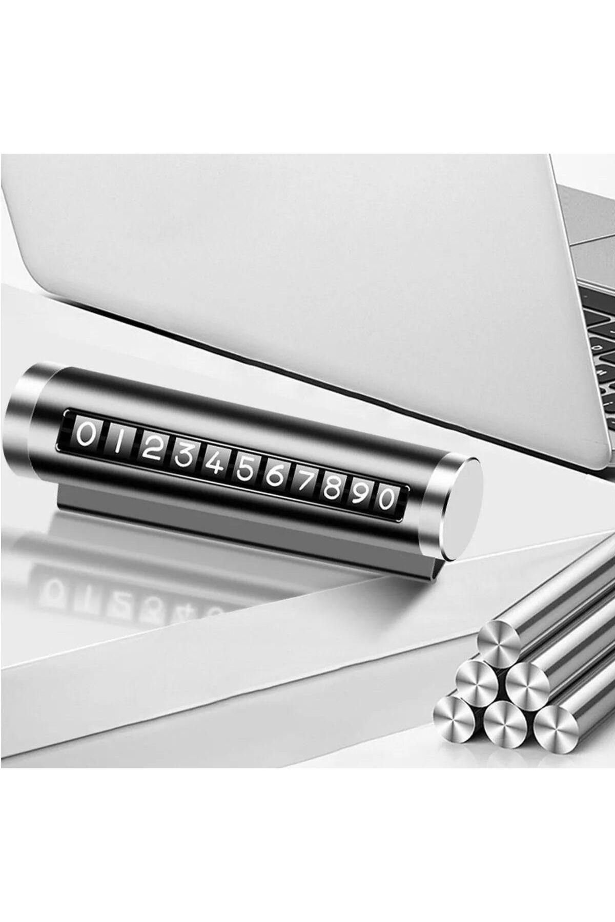 Ok Aksesuar Alüminyum Kasa Siyah Renk Çevirmeli Araç İçi Telefon Numaratörü P